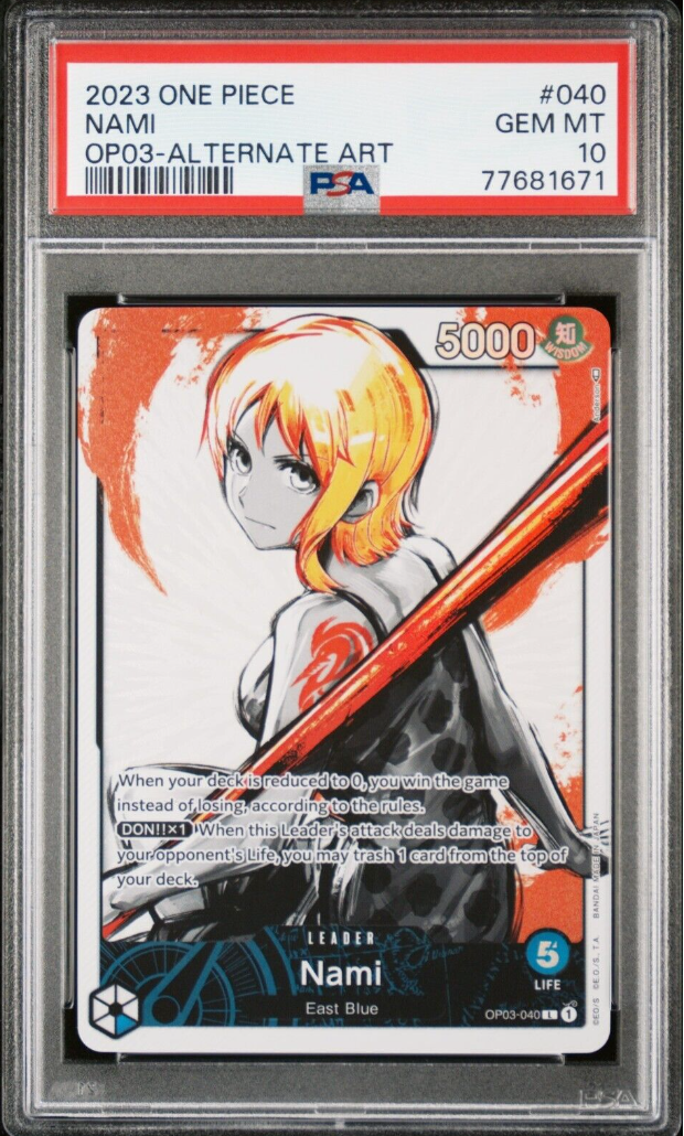 One Piece Nami Alt Art Parallel OP03-040 PSA 10 GEM MINT 